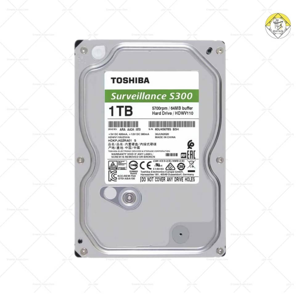 هارد دیسک اینترنال توشیبا مدل s300 surveillance ظرفیت 1 ترابایت - mce