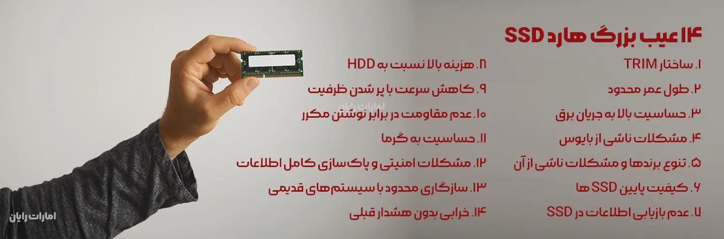 14 عیب بزرگ هارد ssd